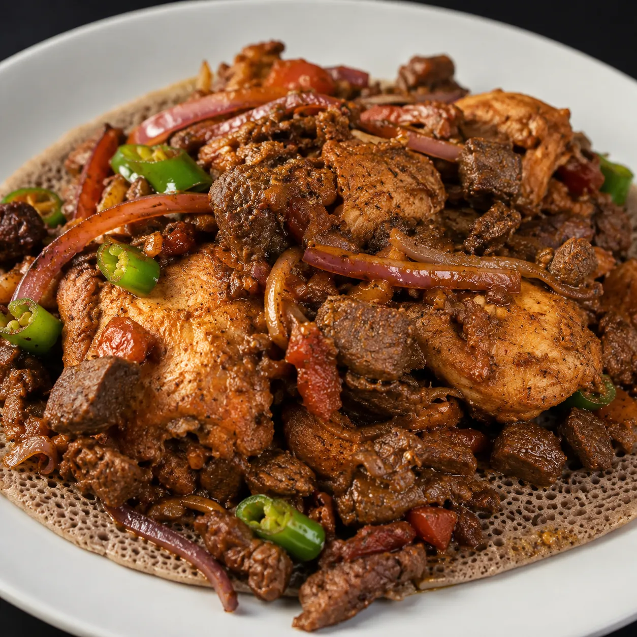 Vegetarian Ethiopian combination platter with misir wot in Winnipeg, MB