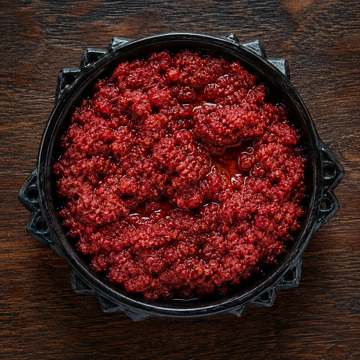 Kitfo, hand-minced Ethiopian beef with mitmita and ayib, in Winnipeg, MB